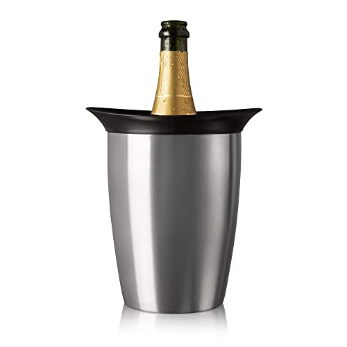 Vacu Vin - 3647360 Aktiv Champagnerkühler Elegant Edelstahl, 18x 19x 21cm von Vacu Vin