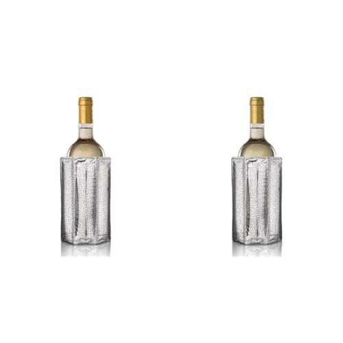 Vacu Vin 38803606 Rapid Ice Wine Cooler - Silver, 176x145x25 (Packung mit 2) von Vacu Vin