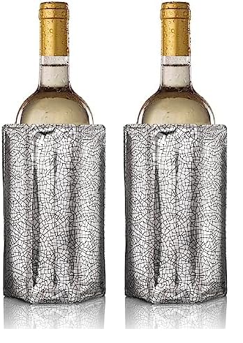 Vacu Vin 38803606 Rapid Ice Wine Cooler - Silver, 176x145x25 (Packung mit 2) von Vacu Vin