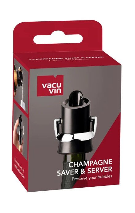 Vacu Vin Champagnerverschluss und -Ausgießer 11 cm schwarz von Vacu Vin