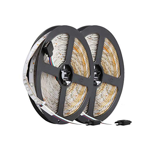 Vadillo 10 m 300 3528 SMD RGB 2 x 5 m LED Lichtband + 44 Schlüssel Fernbedienung IR Controller nicht wasserdicht DC 12 V 60/M selbstklebend flexibel Beleuchtung Europäischer Stecker von Vadillo