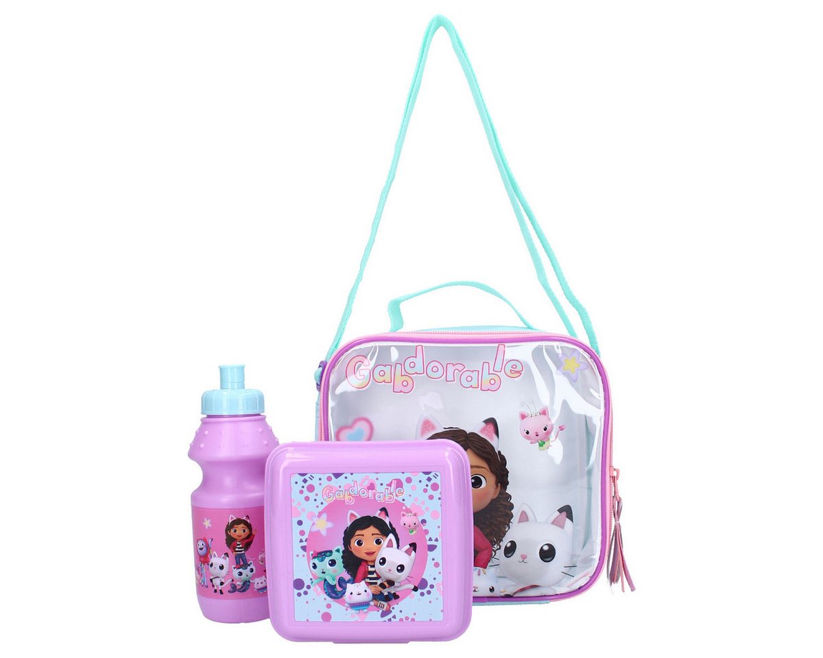 Vadobag Lunchbox Gabby’s Dollhouse Lunchtasche Set mit Flasche & Brotdose, Kunststoff, (3-tlg., 3x Set) von Vadobag