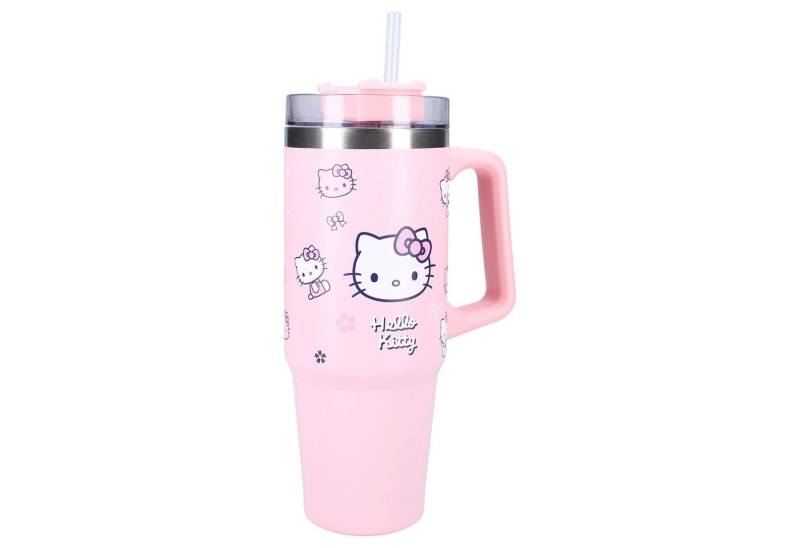 Vadobag Thermobecher Hello Kitty Trinkflasche 900ml – Kinder Flasche rosa Bottled Bliss, Edelstahl von Vadobag