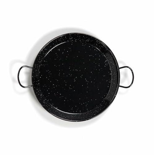 La Valenciana Pfanne 10 cm, emaillierter Edelstahl, Paella-Pfanne, Schwarz 34 cm schwarz von Vaello Campos