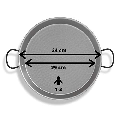 Vaello Campos Vaello La Valenciana Paella-Pfanne, polierter Stahl, 34 cm, Legierter, Silber, 34cm von Vaello Campos