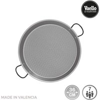Paellapfanne aus poliertem Stahl für Induktion und Vitrokeramik ø36cm (7 Personen). Vaello von Vaello