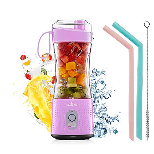 Vaeqozva Mixer Smoothie Maker Klein 380mL,Mini Standmixer Tragbarer Mixer Blender Smoothie Maker USB mit 6 Klingen für Saft Marmelade Shake Smoothie für Outdoor Sport Reisen,Rosa von Vaeqozva