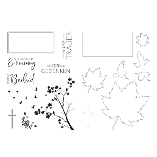 Vaessen Creative - Mundart Stempel - Stanzschablone & Stempelset Deutsche Text ''''Trauer'''' -23 x 27 cm, Silber Vaessen Creative - Mundart Stempel - Stanzschablone & Stempelset Deutsche Text ''''Trauer'''' -23 x 27 cm, Silber von Vaessen Creative