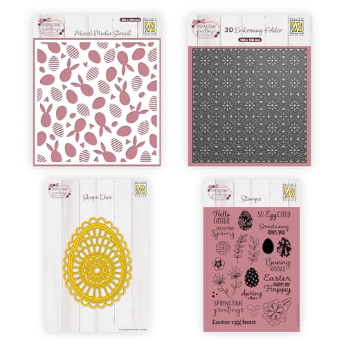 Nellie’s Choice Prägeschablonen, Stanz-Schablone, und Silikonstempel – 22 Teile mit Frühling- und Osterdesigns – Bastelbedarf und Stempelset für Scrapbooking, Journaling, DIY und Karten Basteln Nellie’s Choice Prägeschablonen, Stanz-Schablone, und Silikonstempel – 22 Teile mit Frühling- und Osterdesigns – Bastelbedarf und Stempelset für Scrapbooking, Journaling, DIY und Karten Basteln von Vaessen Creative
