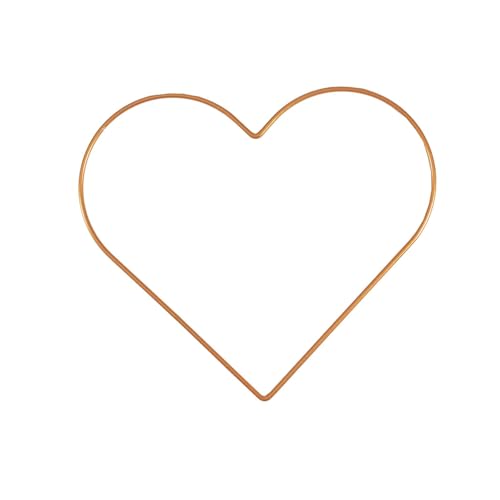 Vaessen Creative 11024-002 Metallring Ø 25 cm x 3 mm Herz Gold Drahtkreis und Deko Kranz aus Metall für TrockenblumenKranz, Makramee, Traumfänger, Mobile Basteln und Wanddeko, 21,5 x 21,5 x 0,5 cm von Vaessen Creative