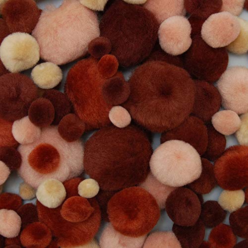 Vaessen Creative 1601-101 Verschiedene Pompons, Textil, braun, Einheitsgröße, 100 Piece von Vaessen Creative