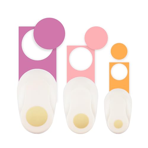 Vaessen Creative Stanzer Set Kreis, 8, 16 und 25 mm, 3 Stück, bis zu 160 g/m², zum Basteln mit Papier und Scrapbooking, Weiß von Vaessen Creative