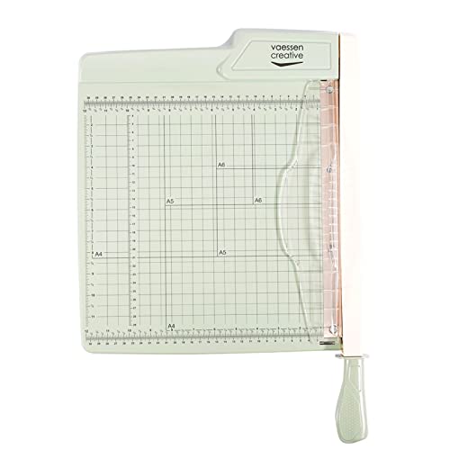 Vaessen Creative 2137-074 Papierschneider 30 cm Mintgrün-Guillotine Hebel-und Papierschneidemaschine A4, A5 und A6-Perfekt für DIY, Scrapbooking, Journaling, Karten Basteln und Handwerk, Grün, 30cm von Vaessen Creative
