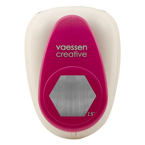 Vaessen Creative Motivstanzer Jumbo+ Sechseck Ø6,35cm, White/Pink von Vaessen Creative