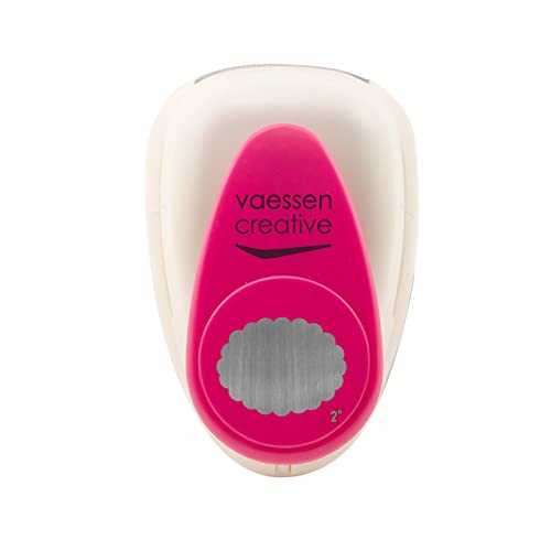 Vaessen Creative Motivstanzer Jumbo Ovale Schale 2 Ø5cm, Weiß/Rosa von Vaessen Creative