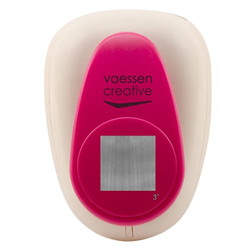 Vaessen Creative Motivstanzer Super Jumbo Quadrat Ø7,5cm, Weiß/Rosa von Vaessen Creative