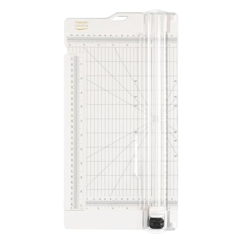 Vaessen Creative | Papierschneider und Falzbrett 2in1 | Schneidemaschine Papier | Schneidet bis zu A3 Papiergröße | Guillotine, Scrapbook, Hebelschneider | 30,5 x 15 cm | Weiß von Vaessen Creative