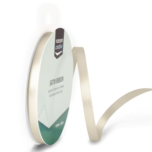 Vaessen Creative 301002-1022 Satinband Beige, 6 mm x 10 Meter, Schleifenband, Dekoband, Geschenkband und Stoffband für Hochzeit, Taufe und Geburtstagsgeschenke, 6MM Vaessen Creative 301002-1022 Satinband Beige, 6 mm x 10 Meter, Schleifenband, Dekoband, Geschenkband und Stoffband für Hochzeit, Taufe und Geburtstagsgeschenke, 6MM von Vaessen Creative