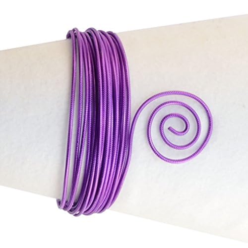 Vaessen Creative Aluminiumdraht, Geprägt, Lila, m, Aluminium Wire, Basteldraht, Dekodraht, Floristikdraht Aludraht Prägung Rund 2 mm x 5 Meter | Biegsam Schmuckdraht Violett, 500 x 0.2 x 0.2 cm, 24242-014 von Vaessen Creative