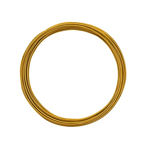 Vaessen Creative Aluminiumdraht, Gold, 1.5mm x 5m, Aluminium Wire, Basteldraht, Dekodraht, Floristikdraht Aludraht Schmuck 1,5 mm x 5 Meter | Biegsam Schmuckdraht, 500 x 0.15 x 0.15 cm von Vaessen Creative