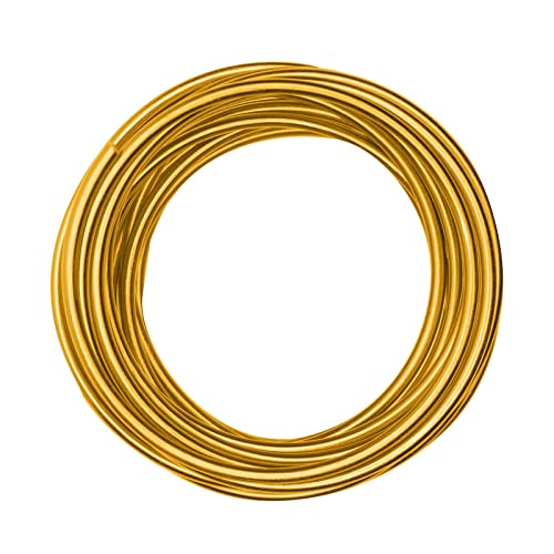 Vaessen Creative Aluminiumdraht, Gold, x 10 m, Aluminium Wire, Basteldraht, Dekodraht, Floristikdraht Aludraht Schmuck 5mm | Biegsam Schmuckdraht, 1000 x 0.5 x 0.5 cm von Vaessen Creative