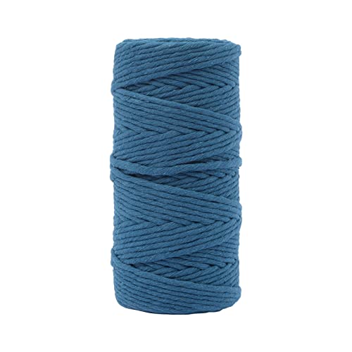 Vaessen Creative Makramee Garn Dunkelblau, 3mm x 100 m, 100% Baumwolle, in Verschiedenen Farben Verfügbar, DIY, Basteln von Dekoration Wie Blumenampel, Wandbehang, Windlicht, Traumfänger von Vaessen Creative