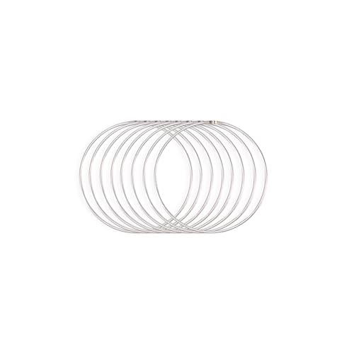 Vaessen Creative 11039-001 Metallringe Ø 10 cm x 3 mm Kreis 8 Stück Drahtkreis Silber und Deko Kranz aus Metall für TrockenblumenKranz, Makramee, Traumfänger, Mobile Basteln und Wanddeko, 10 cm Vaessen Creative 11039-001 Metallringe Ø 10 cm x 3 mm Kreis 8 Stück Drahtkreis Silber und Deko Kranz aus Metall für TrockenblumenKranz, Makramee, Traumfänger, Mobile Basteln und Wanddeko, 10 cm von Vaessen Creative