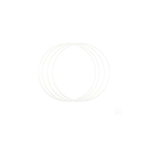 Vaessen Creative Metallringe 20 cm x 3 mm Kreis zum Basteln - 4 Stück Drahtkreis Weiß und Deko Kranz aus Metall für TrockenblumenKranz, Makramee, Traumfänger, Mobile Basteln und Wanddeko von Vaessen Creative