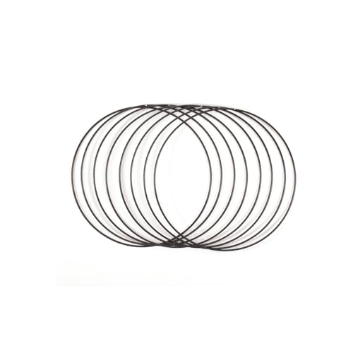 Vaessen Creative 11033-003 Metallringe Ø 20 cm x 3 mm Kreis 8 Stück Drahtkreis Schwarz und Deko Kranz aus Metall für TrockenblumenKranz, Makramee, Traumfänger, Mobile Basteln und Wanddeko, 20 cm von Vaessen Creative