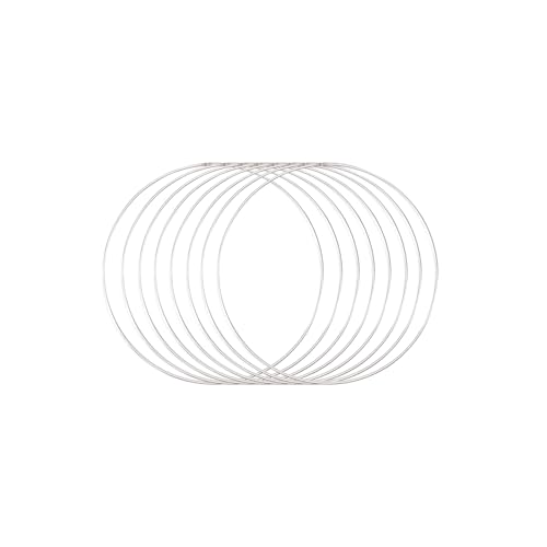 Vaessen Creative 11039-003 Metallringe Ø 20 cm x 3 mm Kreis 8 Stück Drahtkreis Silber und Deko Kranz aus Metall für TrockenblumenKranz, Makramee, Traumfänger, Mobile Basteln und Wanddeko, 20 cm Vaessen Creative 11039-003 Metallringe Ø 20 cm x 3 mm Kreis 8 Stück Drahtkreis Silber und Deko Kranz aus Metall für TrockenblumenKranz, Makramee, Traumfänger, Mobile Basteln und Wanddeko, 20 cm von Vaessen Creative