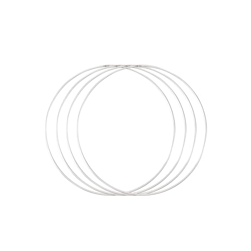 Vaessen Creative 11039-004 Metallringe Ø 25 cm x 3 mm Kreis 4 Stück Drahtkreis Silber und Deko Kranz aus Metall für TrockenblumenKranz, Makramee, Traumfänger, Mobile Basteln und Wanddeko, 25 cm Vaessen Creative 11039-004 Metallringe Ø 25 cm x 3 mm Kreis 4 Stück Drahtkreis Silber und Deko Kranz aus Metall für TrockenblumenKranz, Makramee, Traumfänger, Mobile Basteln und Wanddeko, 25 cm von Vaessen Creative