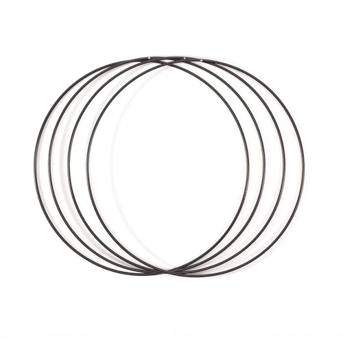 Vaessen Creative Metallringe Set, Schwarz, 4 Stück, Spannringe Ø 30 cm aus 3 mm Metalldraht, Traumfänger Basteln, Makramee Knoten, Mandala Häkeln sowie Gestalten weiterer Wanddeko und Fensterdeko von Vaessen Creative