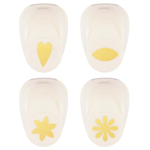 Vaessen Creative Stanzer Set - Motivstanzer - Herz, Blumenblatt, Blume, Gänseblümchen - 4 Stück - Tonpapier und Bastelmaterial bis zu 250 g/m² - zum Basteln Mit Papier und Scrapbooking von Vaessen Creative