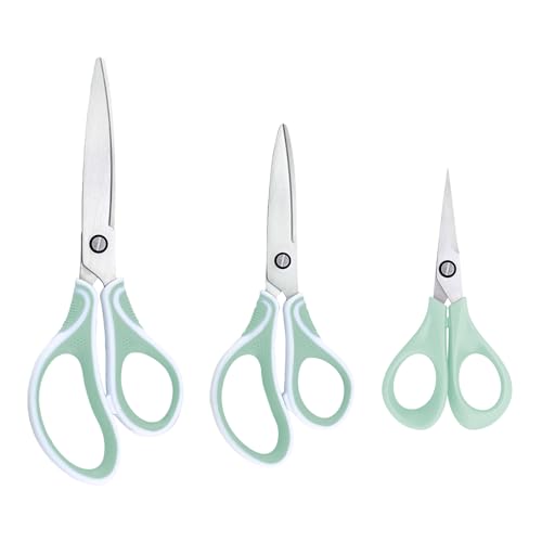 Vaessen Creative Scheren Set – 3 St. Bastelscheren mit Ergonomischen Griff – für Papier, Stoff & Mehr – Kartenbasteln, Scrapbooking und Journaling – Links- und Rechtshänder – Inkl. Präzisionsschere von Vaessen Creative