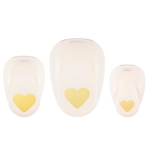 Vaessen Creative Stanzer Set - Motivstanzer - Herz - 3 Stück - Tonpapier und Bastelmaterial bis zu 250 g/m² - zum Basteln Mit Papier und Scrapbooking, Pink von Vaessen Creative