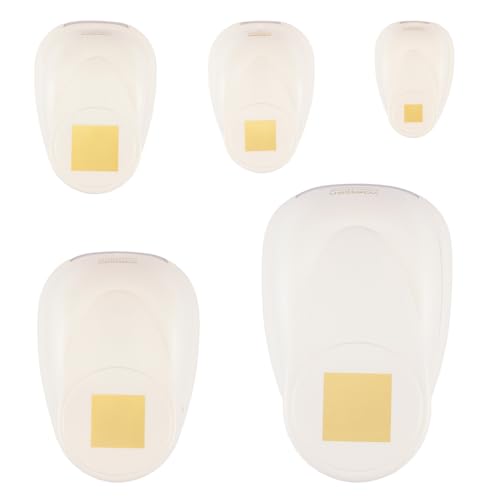 Vaessen Creative Stanzer Set - Motivstanzer - Quadrat - 5 Stück - Tonpapier und Bastelmaterial bis zu 250 g/m² - zum Basteln Mit Papier und Scrapbooking, Weiß-gold von Vaessen Creative