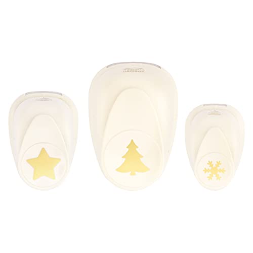Vaessen Creative Stanzer Set - Motivstanzer - Weihnachten - 3 Stück - Tonpapier und Bastelmaterial bis zu 250 g/m² - zum Basteln Mit Papier und Scrapbooking, Weiß-gold Vaessen Creative Stanzer Set - Motivstanzer - Weihnachten - 3 Stück - Tonpapier und Bastelmaterial bis zu 250 g/m² - zum Basteln Mit Papier und Scrapbooking, Weiß-gold von Vaessen Creative