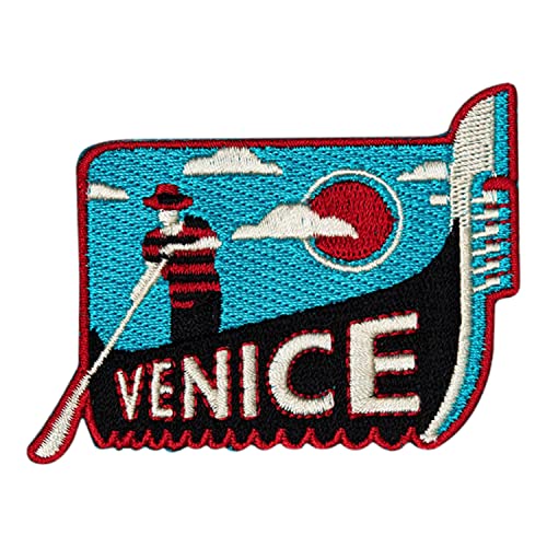 Vagabond Heart Venedig Patch – Gondel und Gondolier Souvenir – Venedig Italien Bügelbild Reise Abzeichen Vagabond Heart Venedig Patch – Gondel und Gondolier Souvenir – Venedig Italien Bügelbild Reise Abzeichen von Vagabond Heart