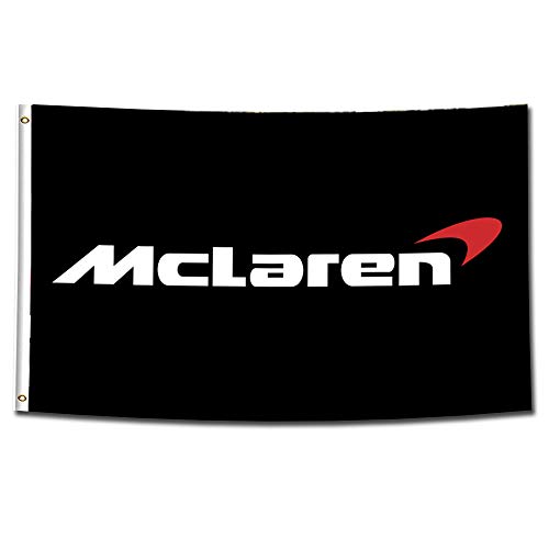 Vagair Flagge für Mclaren Auto-Banner (9 x 150 cm, lebendige Farbe, 150d), Anti-Fade Poly mit zwei Messingösen, Banner für Zimmer/Geschäft/Garage Dekor von Vagair