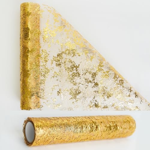 Tischläufer Gold, 10 Meter x 29 Zentimeter, glänzend goldene Tischdecke – EIN festliches Tischdeko für Advent, Weihnachten, Karneval, Taufen, Geburtstage und Hochzeiten von Vagasi