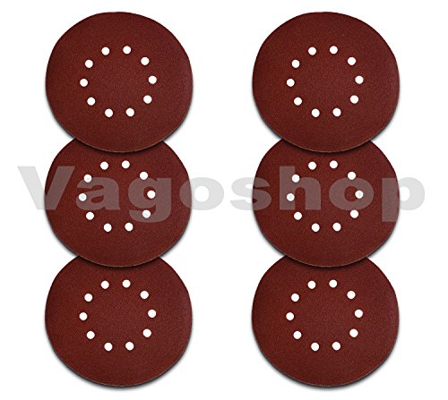 Vago-Tools 25 Stück Klett Ø225mm 10 Loch Körnung 40 Aluminiumoxid Schleifscheiben Schleifpapier für Holz und Metall, hohe Standzeit, kletthaftend von Vago-Tools