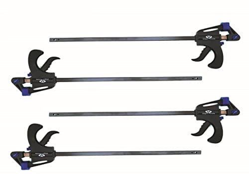 Vago-Tools 4x Einhandzwinge 60 x 600 mm Schnellspannzwinge Klemmzwinge Schraubzwinge Leimzwinge Schwarz von Vago-Tools