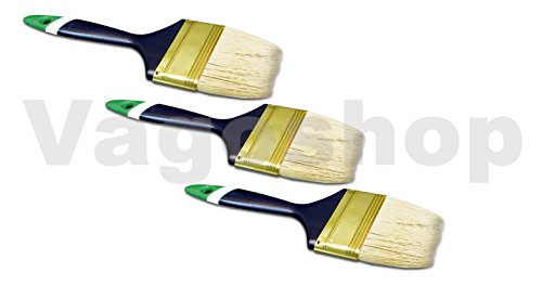 6 x PROFI Flachpinsel 75 mm Malerpinsel Lackpinsel Lasur Flach Pinsel englische Form von Vago-Tools