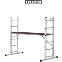 Arbeitsgerüst Gerüst BaugerüstTreppengerüst 2 x 6 Stufen Leiter Bühne von Vago-Tools