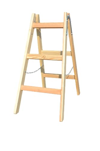 VaGo Holzleiter Leiter Trittleiter 2x3 Stufen Malerleiter Stehleiter Klappleiter von Vago-Tools