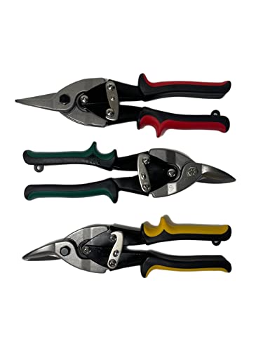Kurvenschere Metallschere 250mm Gerade Links Rechts Schere Blechschere 3 St. Set von Vago-Tools