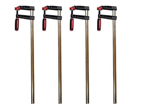 Vago-Tools 4x Hochwertige Tiefspann-Schraubzwinge 800 x 120mm mit Rutschsicherung Grau von Vago-Tools