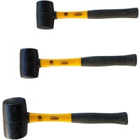 Vago-Tools 3 tlg Set Gummihammer 370/500/1200g Schlosserhammer Schonhammer Hämmer von Vago-Tools