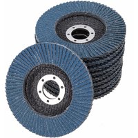 50x Fächerschleifscheiben 125mm flach Körnung 120 Blau Lamellenscheiben von Vago-Tools