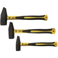 Profi 3 tlg Set Schlosserhammer Fiberglas Stiel Schlosser 500g 800g 1000g von Vago-Tools